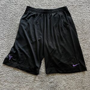 Nike Kobe Bryant Basketball Shorts Black Purple Mamba Lakers Y2K 2008 Men’s 2XL